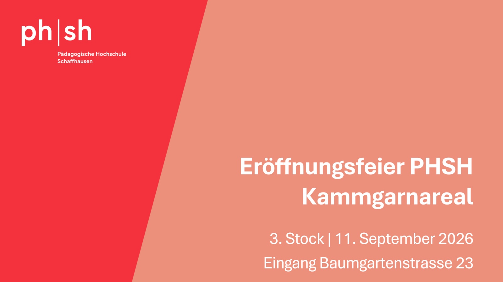 Eröffnung der Pädagogischen Hochschule Schaffhausen im Kammgarn-Westflügel