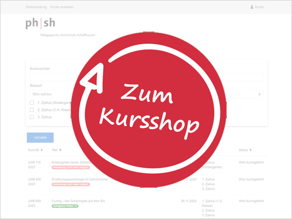 PHSH Weiterbildungsangebot 2024 Online-Katalog PHSH Weiterbildungsangebot 2025 Online-Katalog